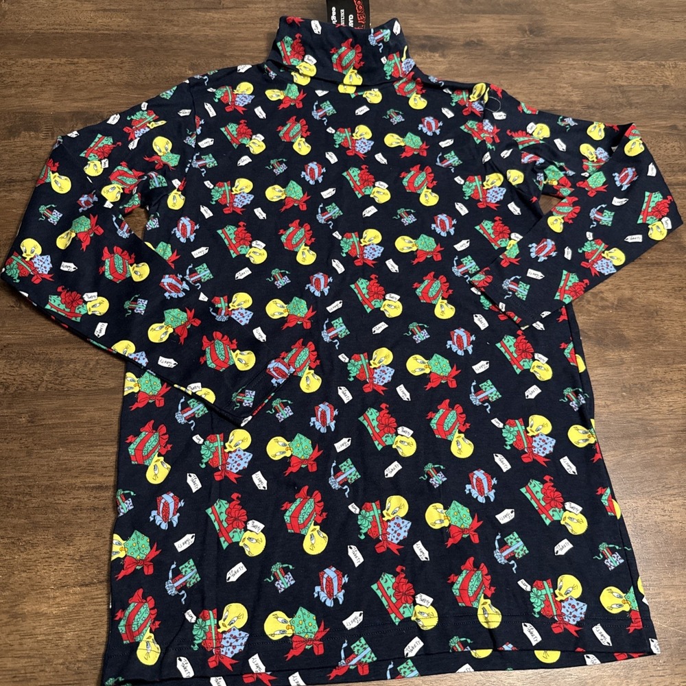 Vtg NWT Eagle's Eye Tweety Bird Looney Tunes Turtleneck 90s L/S Shirt Medium